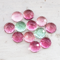 This rose-cut tourmaline parcel of 5mm rounds are beautifully cut with perfect flat bottoms and lots of facetes. The natural untreated colors of mint green, sea foam bluish green, baby pink and hot pink are super pretty. These untreated Maine tourmalines 