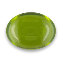 Nice oval cabochon peridot.  This clean oval peridot cab has real good color and would be great as a center stone in a peridot ring or pendant.