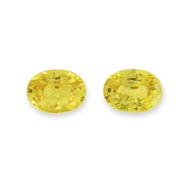 Loose Pair of Lemon Yellow Sapphire Ovals - Matched Pair of Oval Yellow Sappphires - YSpr3068ov98.jpg