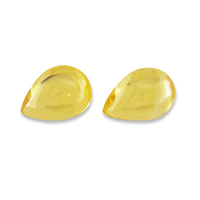 Nice pair of pear shape lemon color yellow sapphire Cabochons.  These clean pear shape yellow sapphire cabochon would be great as side stone as well at the perfect yellow sapphire cabs for earrings.