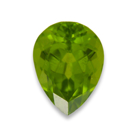 Lovely pear shape untreated green peridot. This is a lively well cut crisp apple green with yellow or avocado green colo typical of Arizona peridot. Perfect for  August birthstone ring or pendant.